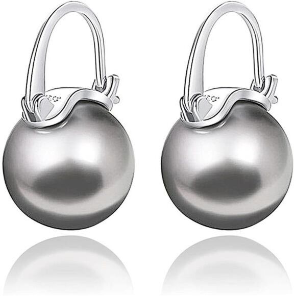 Mother of Pearl Shell Drop Earrings Dangle Stud Earrings Large Size Pearl 12MM - Picture 4 of 4